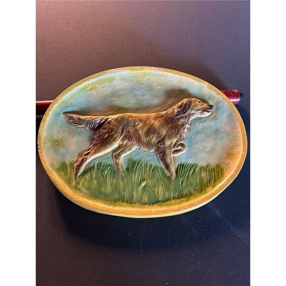 Vintage Setter Dog Plaster Plaque - Picture 1 of 6